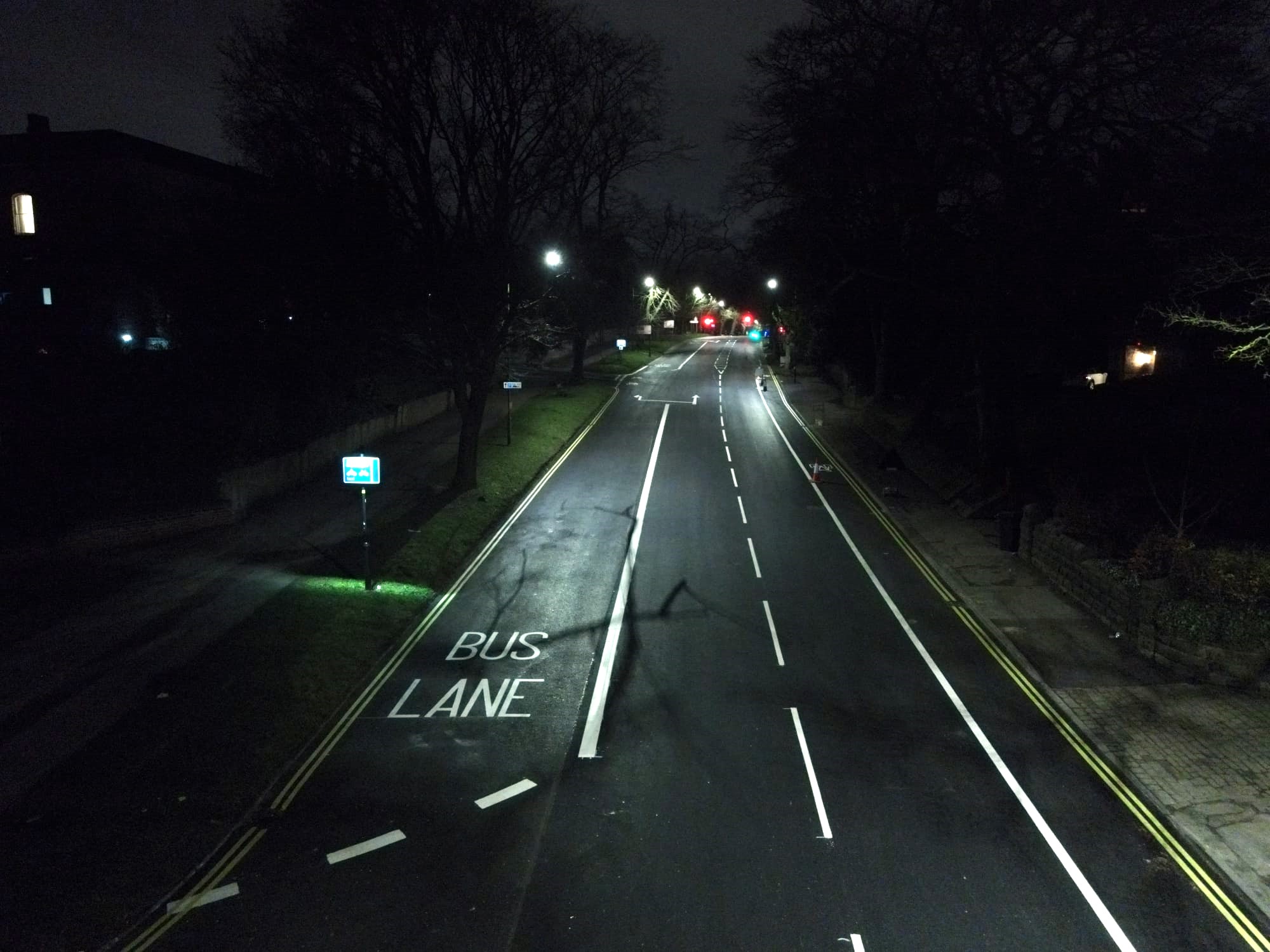 Tadcaster Road - night drone shots (2) - Jan 2024